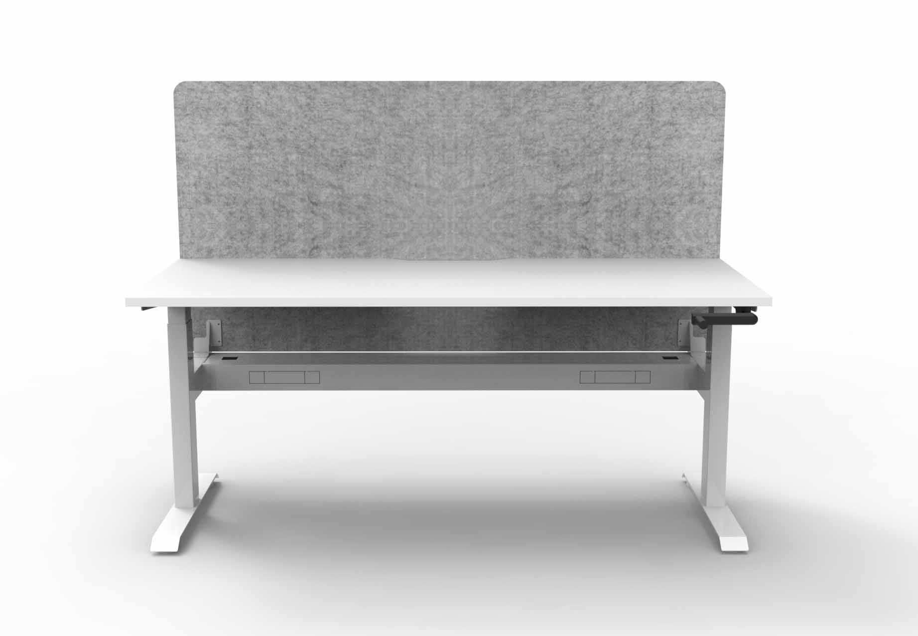 Boost Crank Single Sided Workstation with Cable Tray and Eco Screen